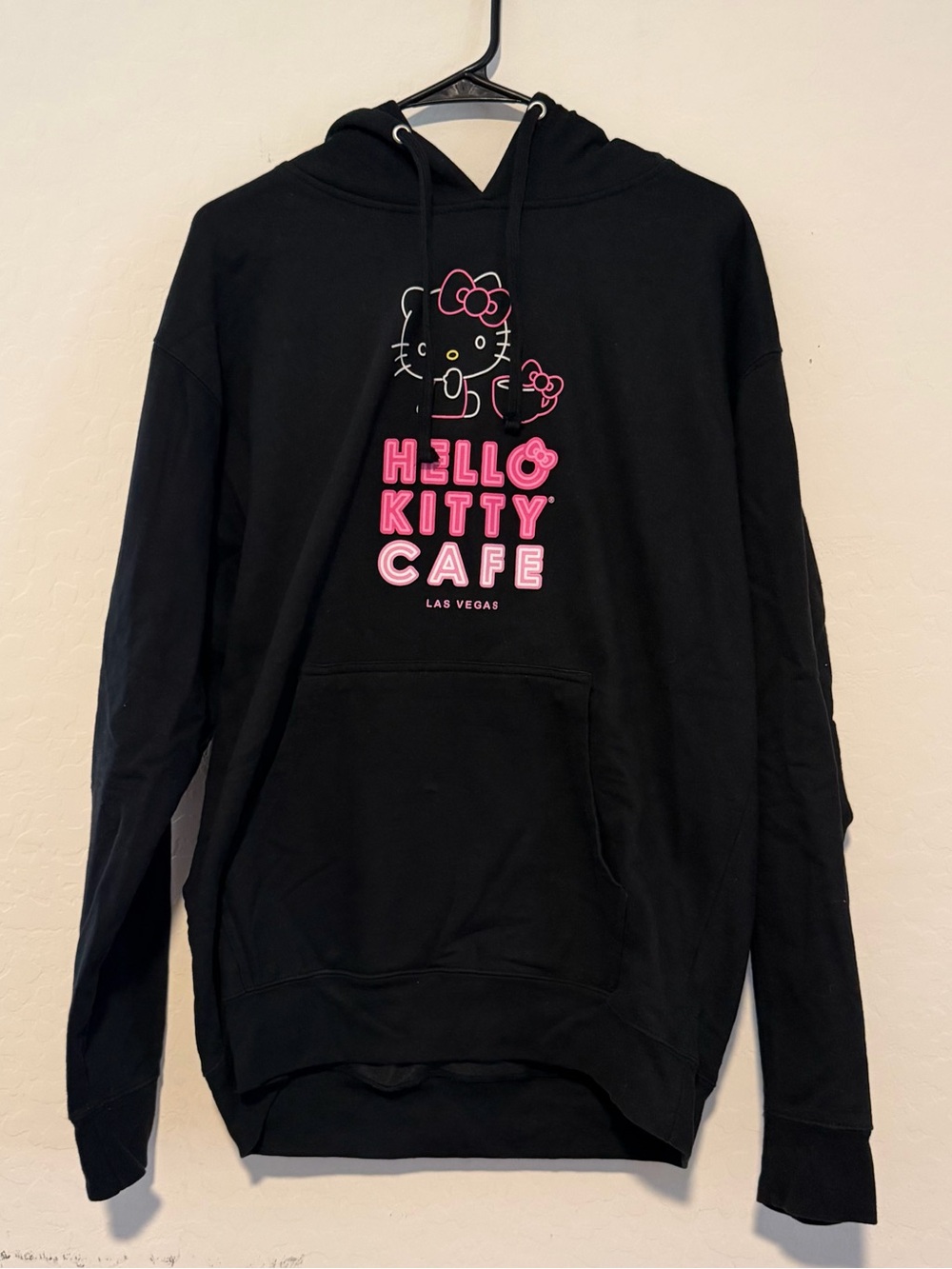 Hello Kitty Black Hoodie with Pink Logo